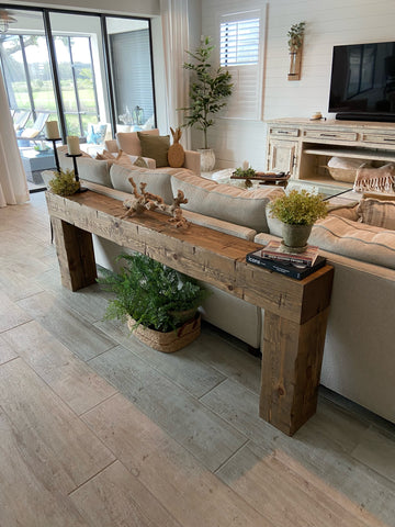 Rustic Refined BIG TIMBER Wall Table, Console Table, Ubud