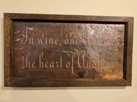 In Wine One Beholds the Heart of Another Copper Engraving