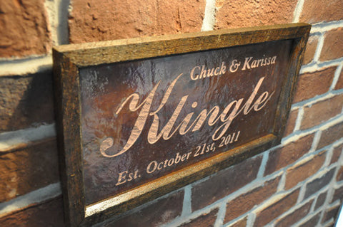 Personalized Wedding Sign Copper Engraving (9" x 17")